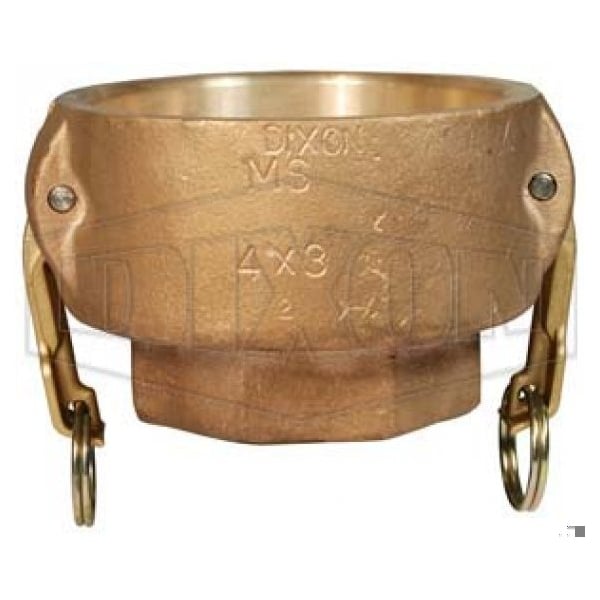 Type D Cam and Groove Reducing Coupler, 3 x 4 in Nominal, Female Coupler x FNPT End Style, Brass, Do